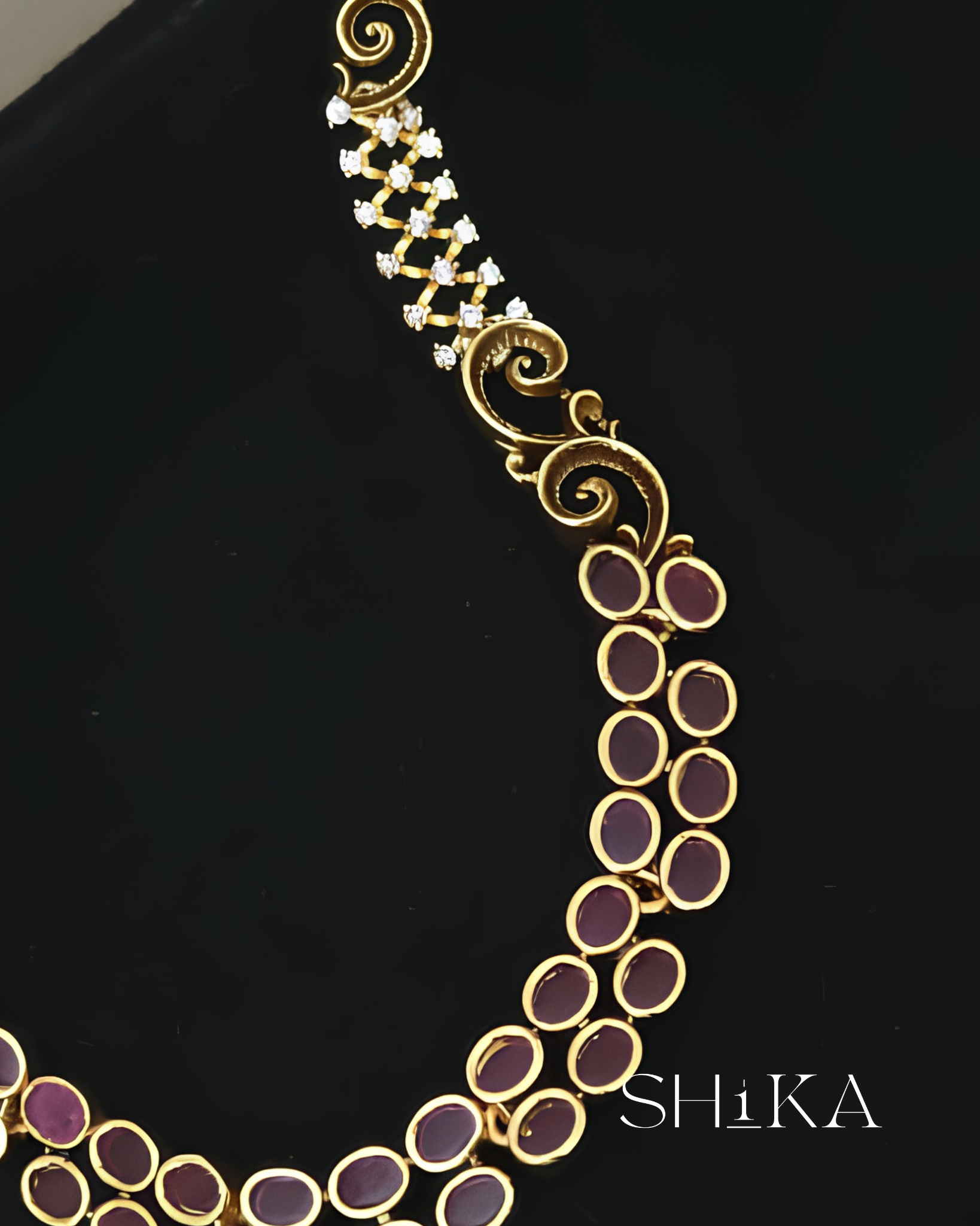 Panna Chandbali Necklace Set