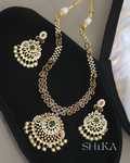 Panna Chandbali Necklace Set