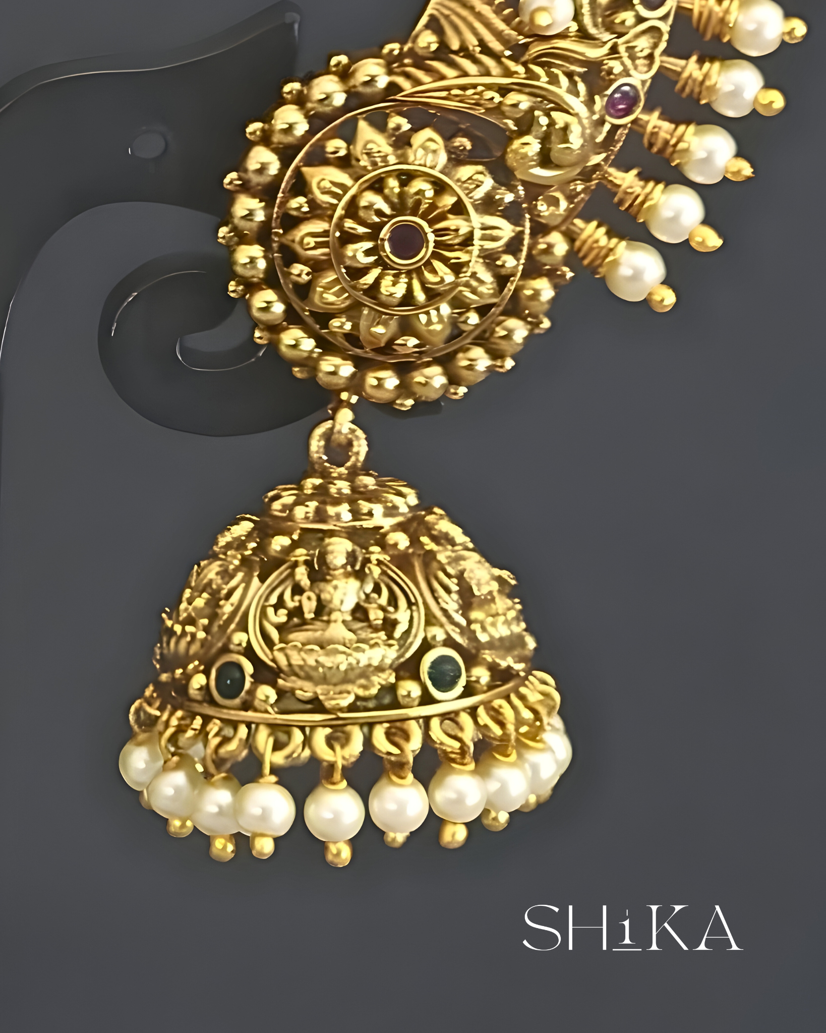 Antique Cresent Jhumkas Earrings