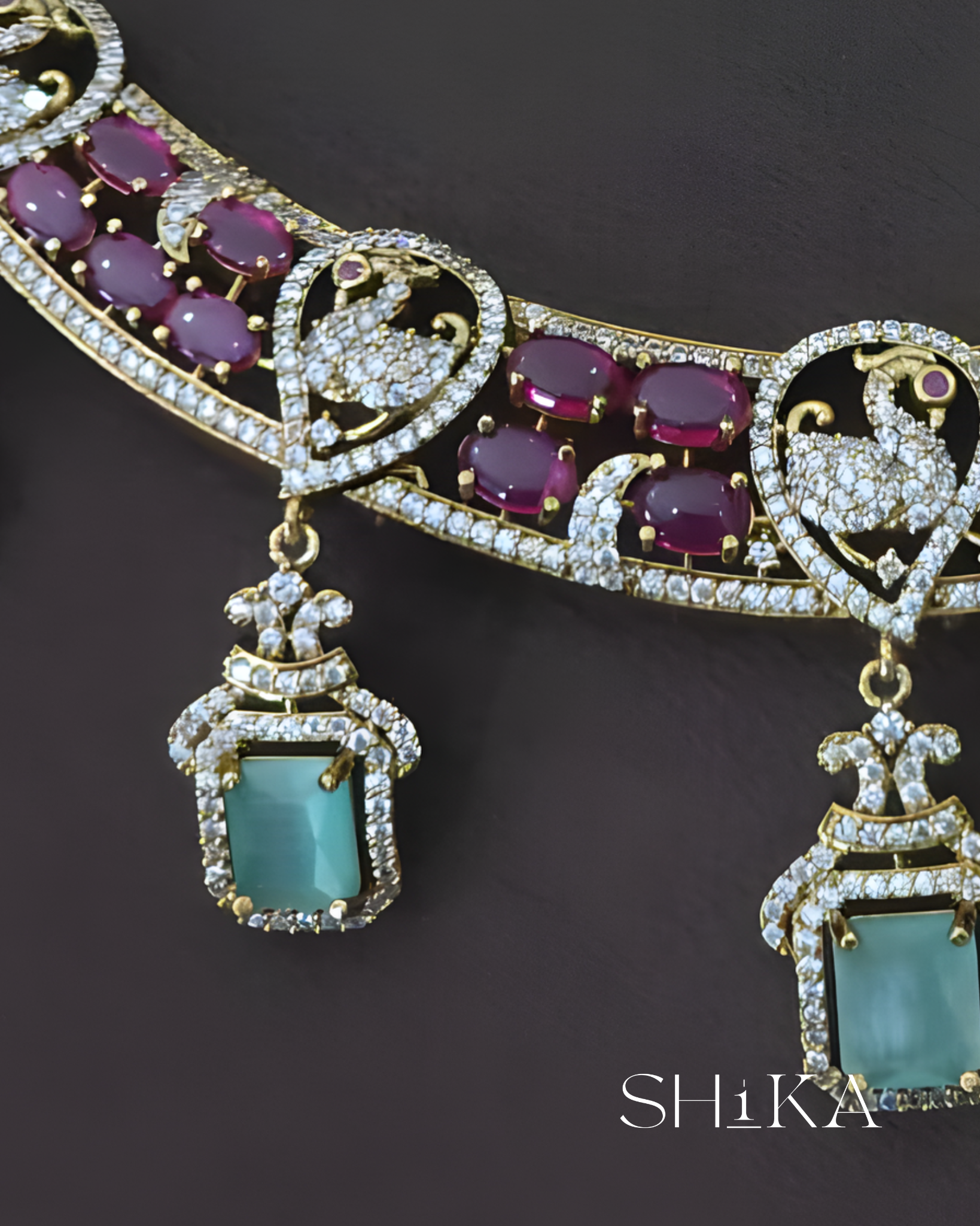 Turquose Stone Pendant Necklace Set