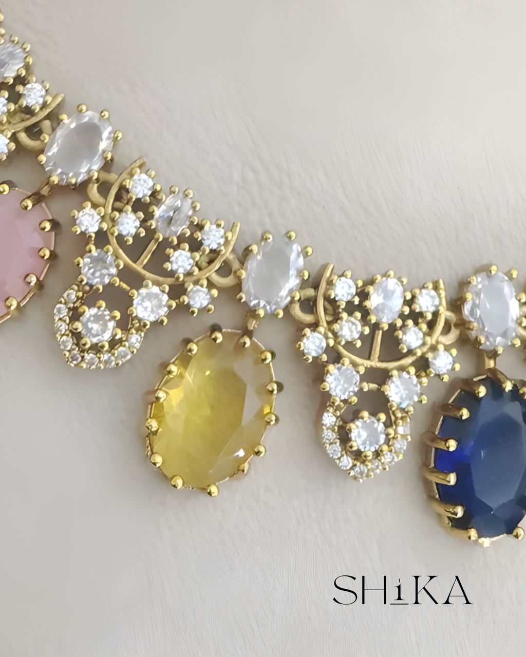 Multi-Colored Stone Necklace Set