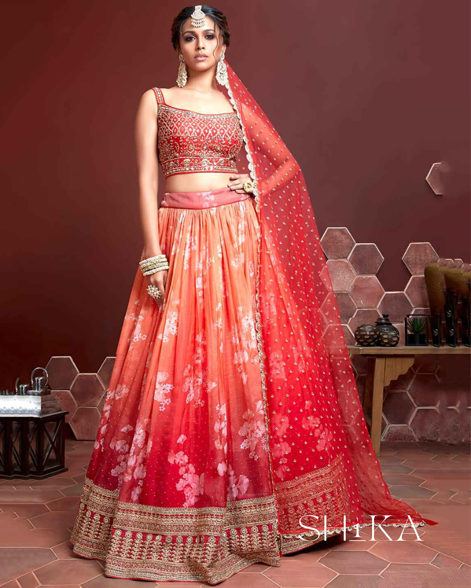 Coral Luxe Lehenga