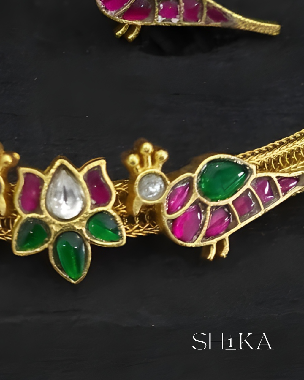 Jadau Kundan Peacock Necklace Set