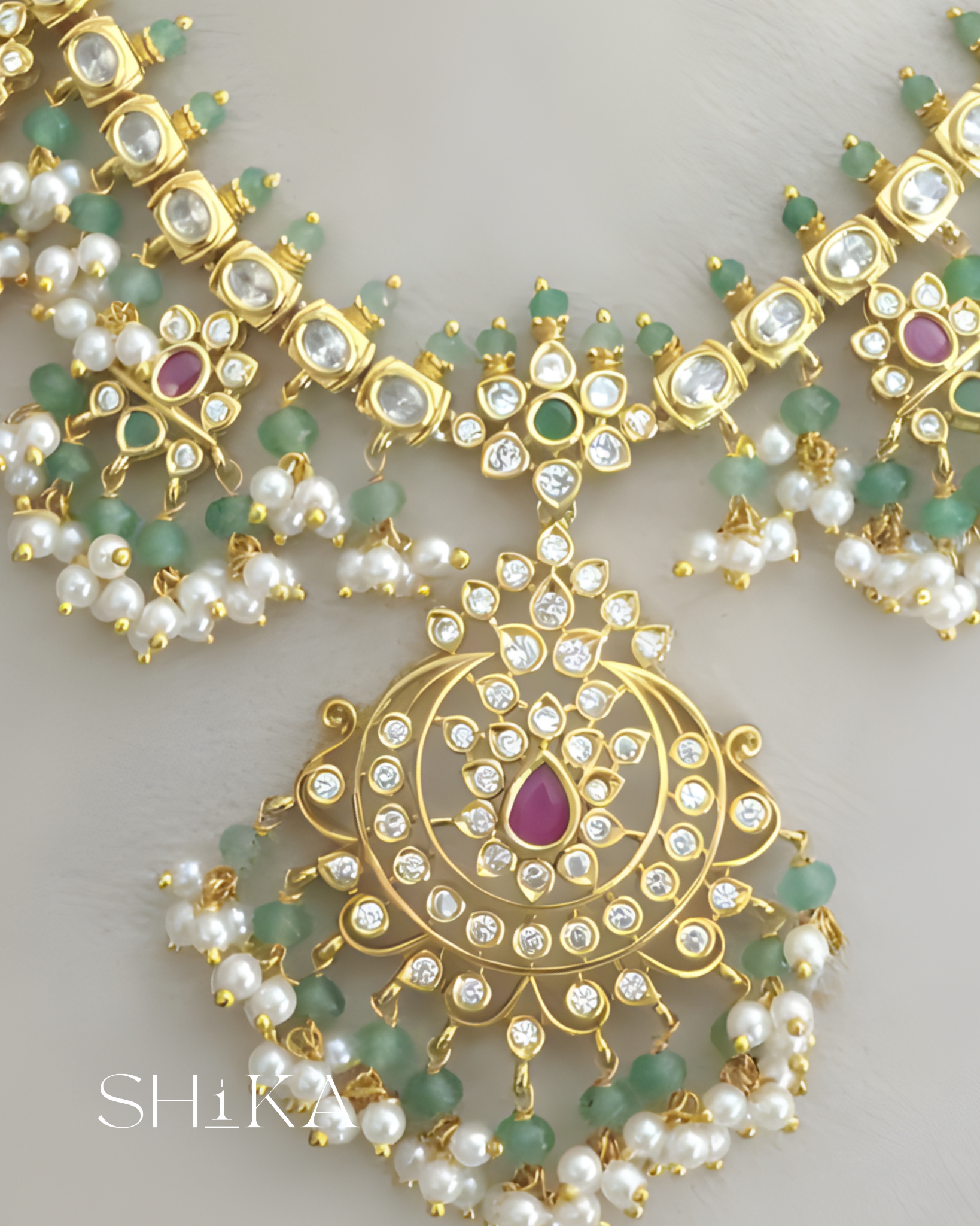 Heavy Guttapusala Necklace Set