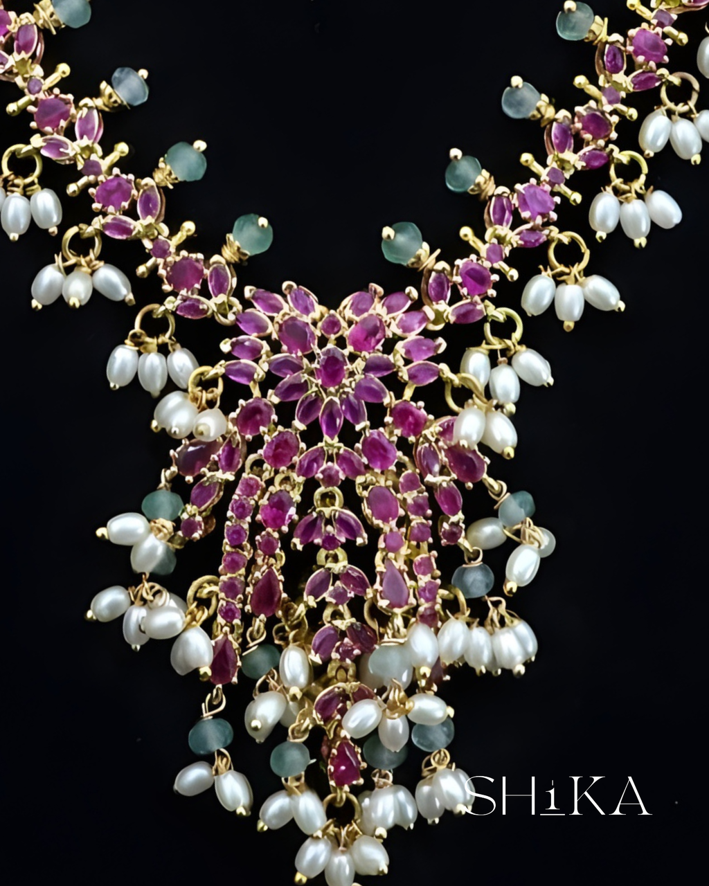 Kempu Necklace Set