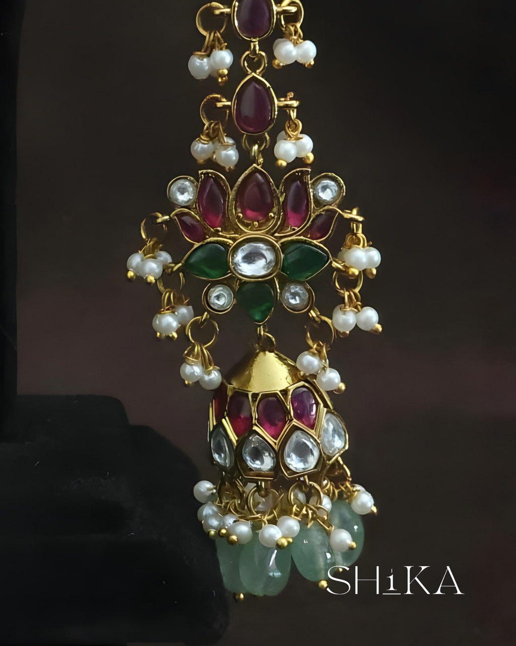 Champaswaralu Kempu Earrings