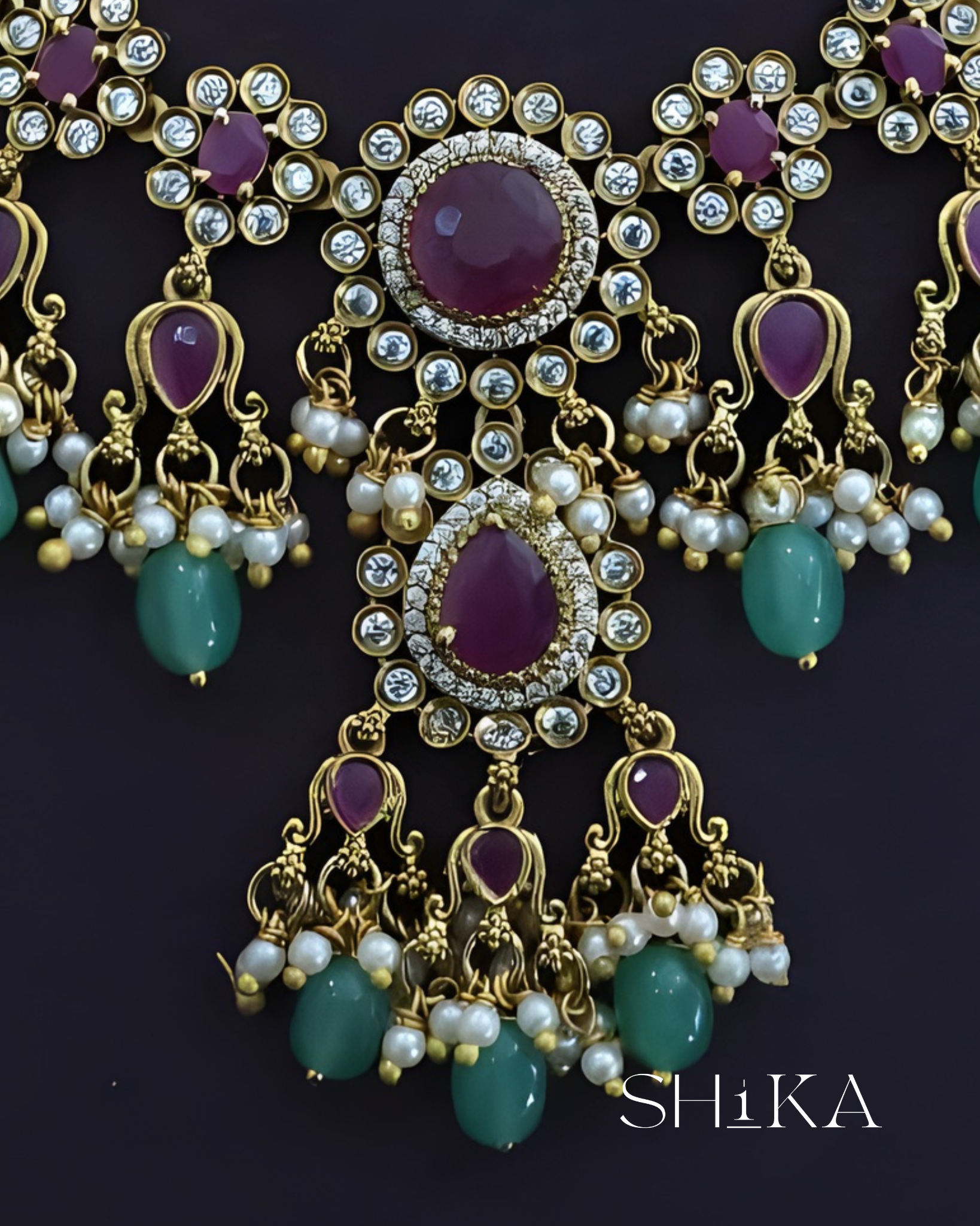 Stone and Bead Necklace Set