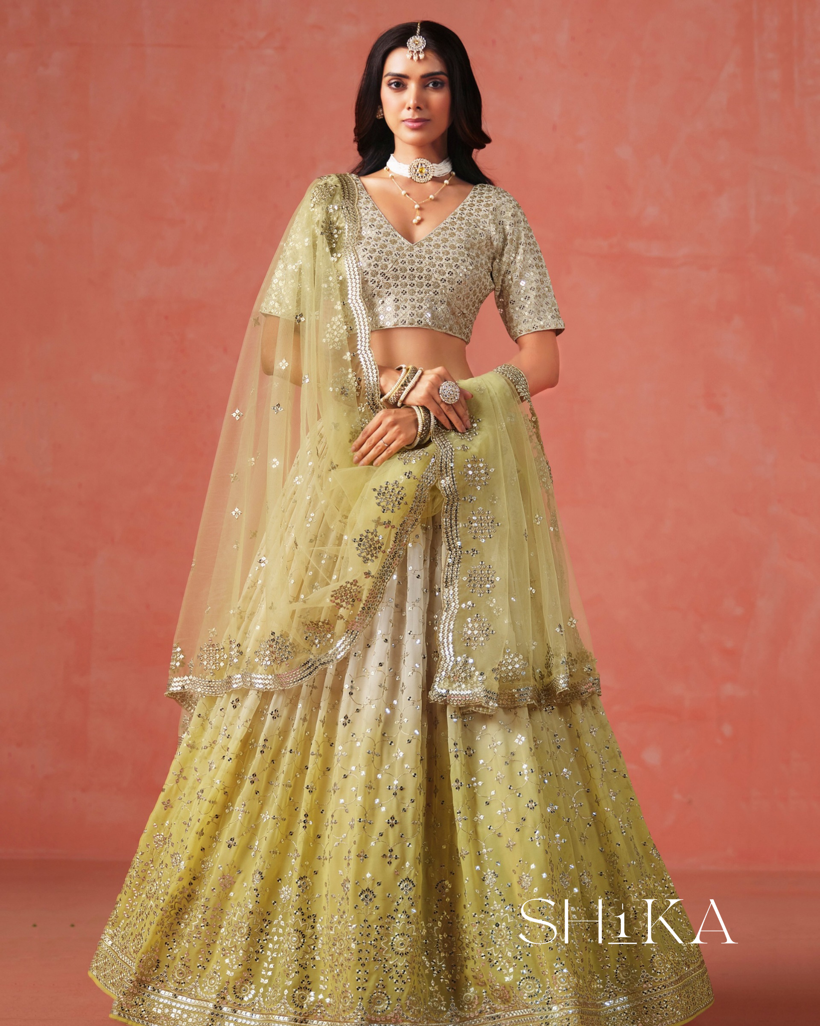 Golden Aura Lehenga