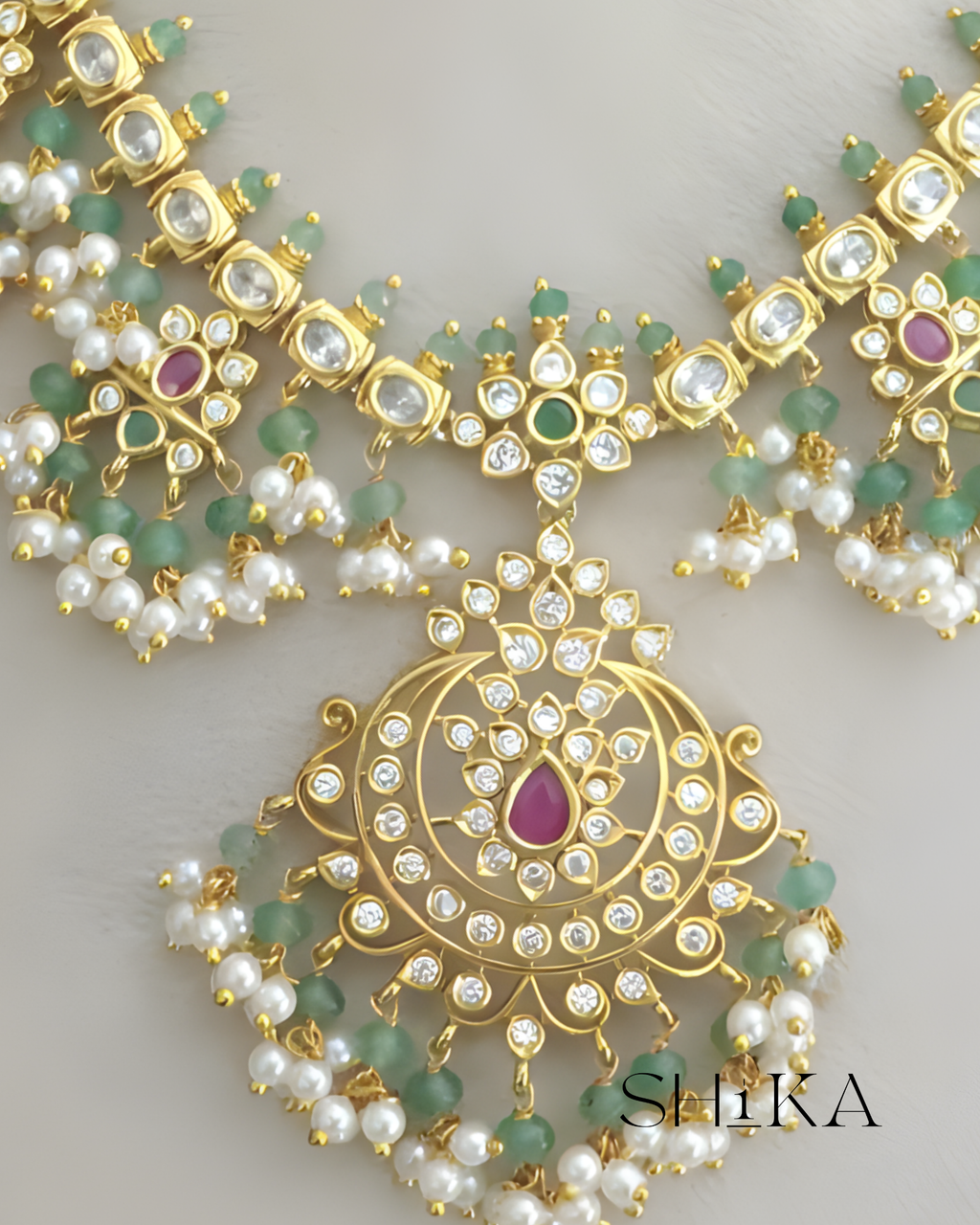 Heavy Guttapusala Necklace Set