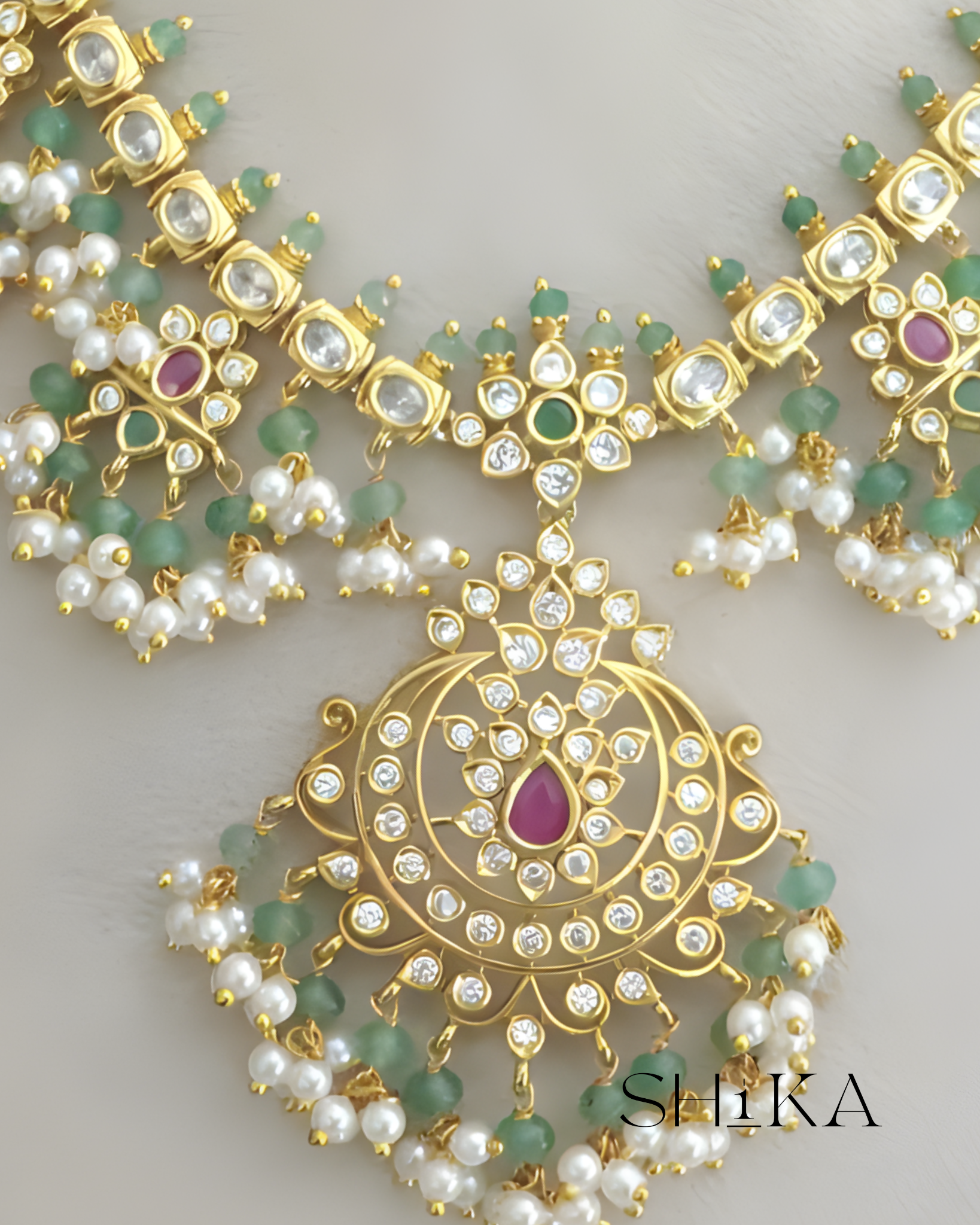 Heavy Guttapusala Necklace Set