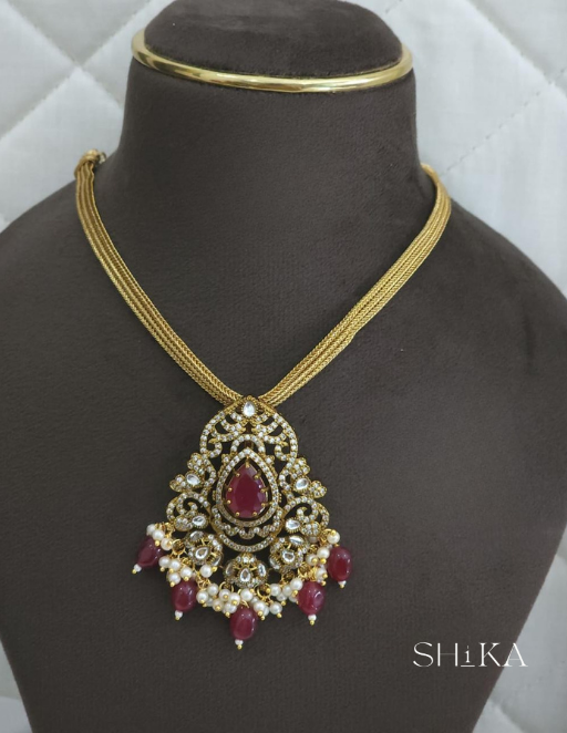 Sarvani Ruby Necklace Set