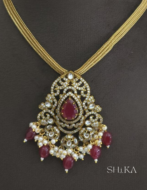 Sarvani Ruby Necklace Set