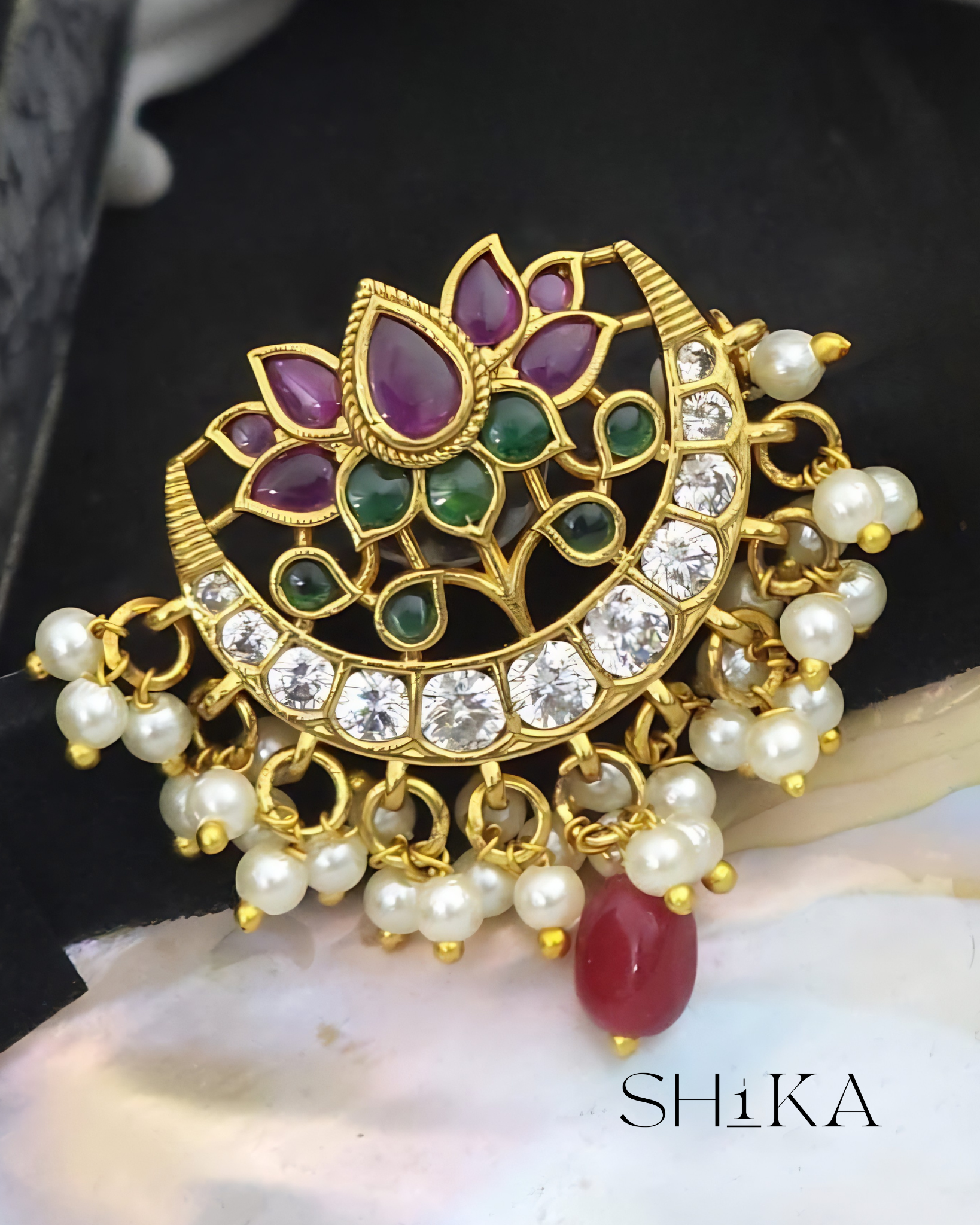 Kempu Lotus Earrings