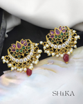 Kempu Lotus Earrings