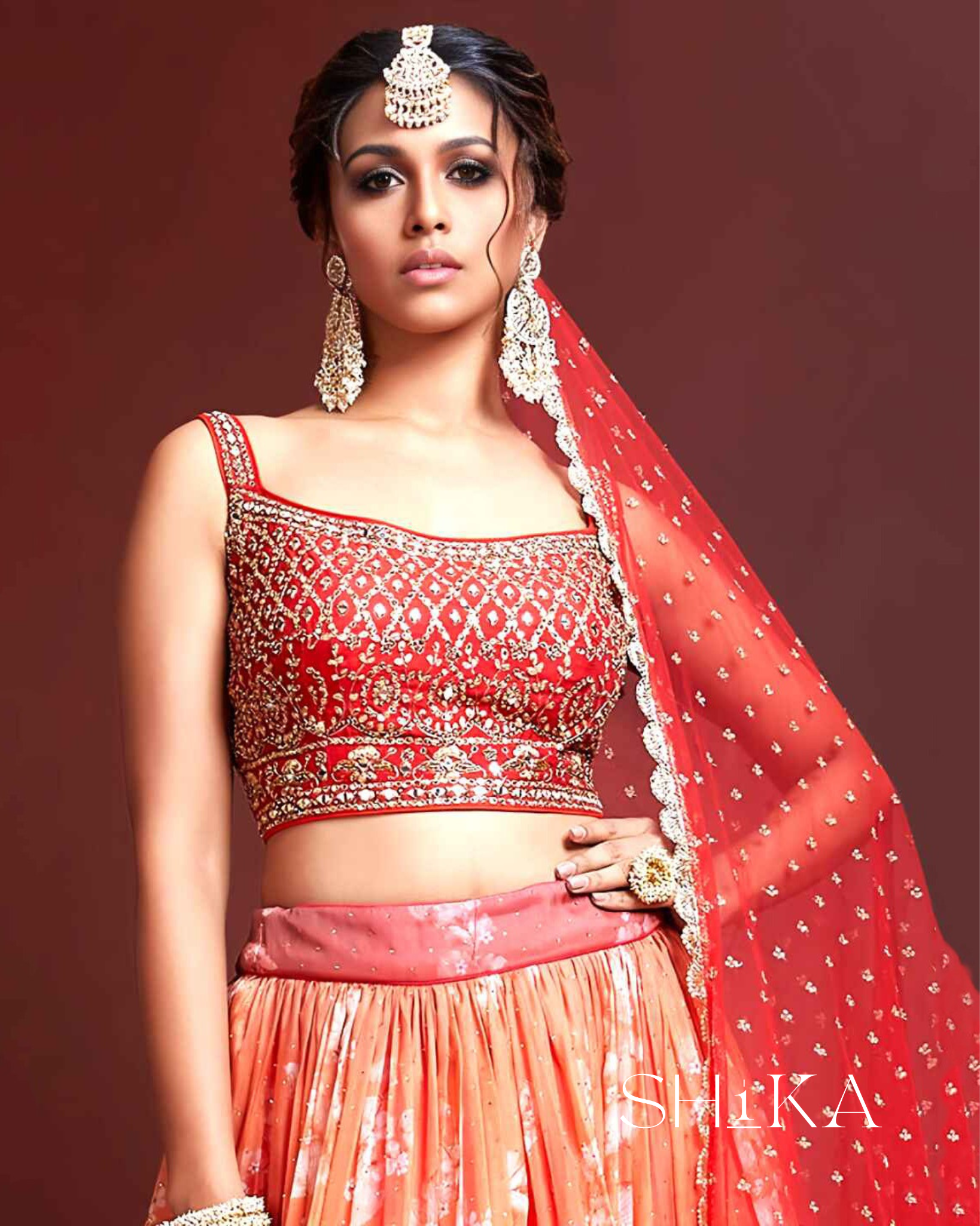 Coral Luxe Lehenga