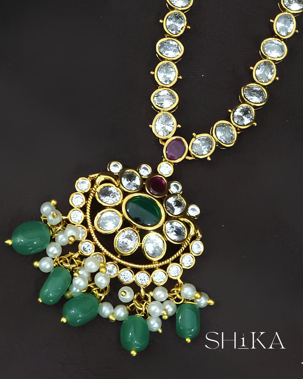 Emerald Bloom Necklace Set