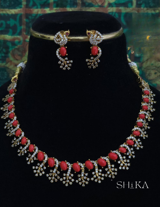 Mayura Peacock Necklace Set
