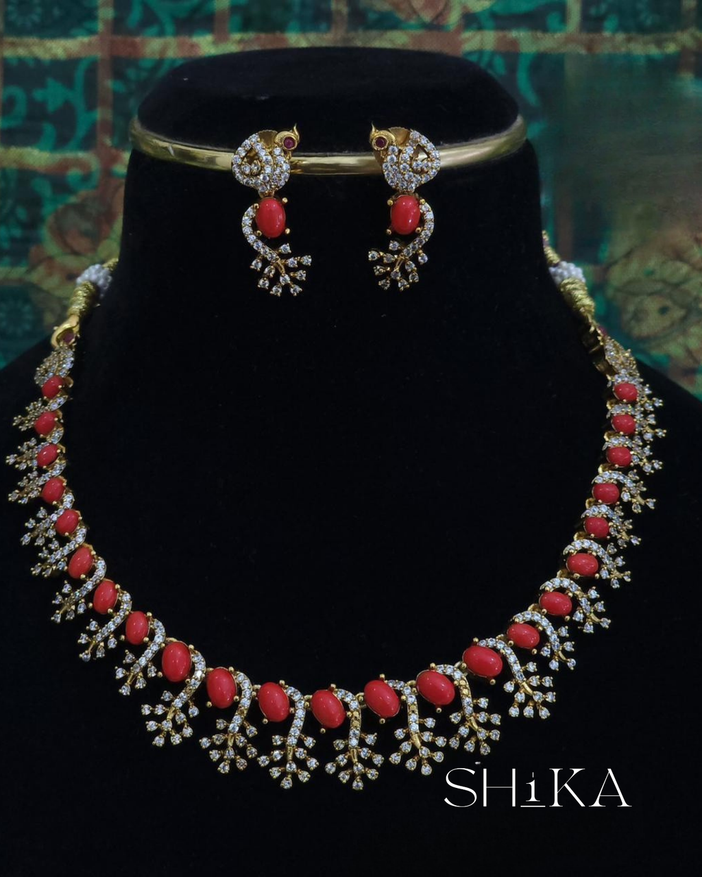 Mayura Peacock Necklace Set