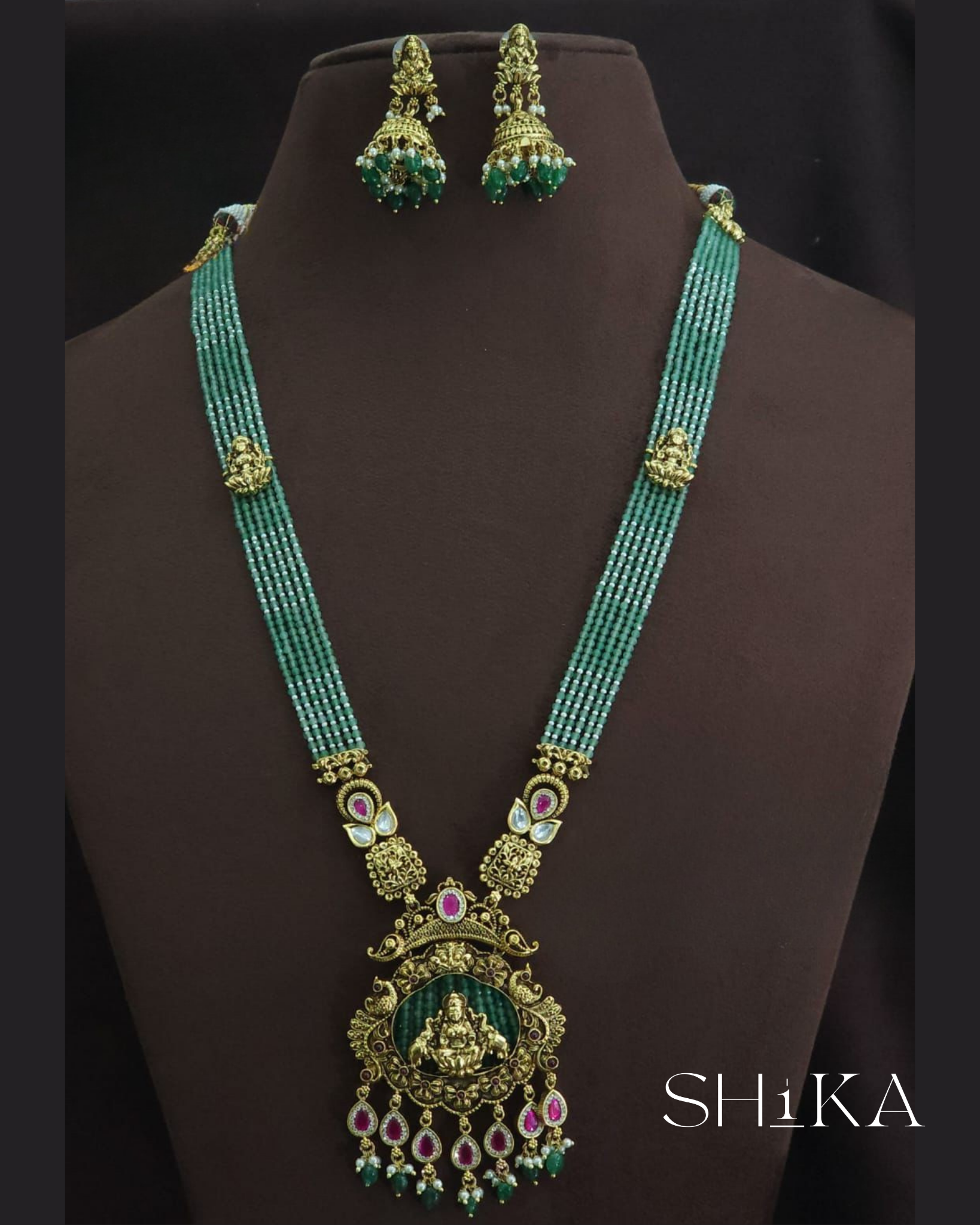 Laxmidevi Antique Long Necklace Set