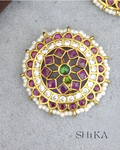 Kempu and Bead Sun and Moon Hair Pins