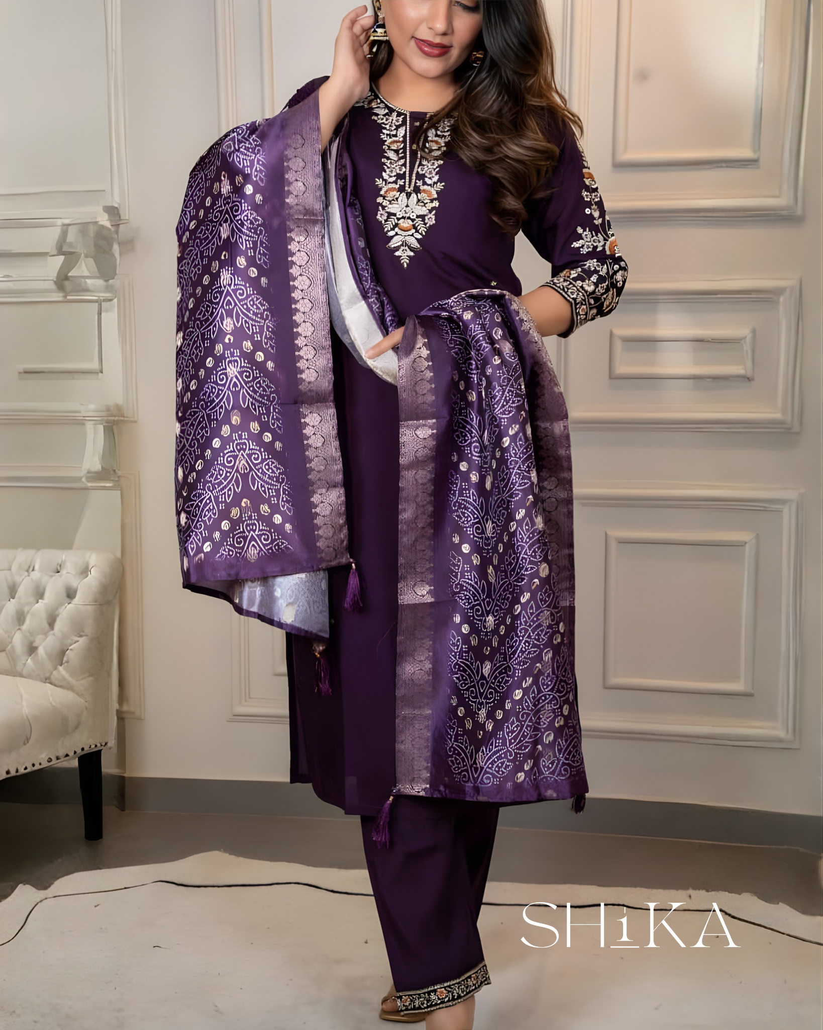Amethyst Glow Kurti Set