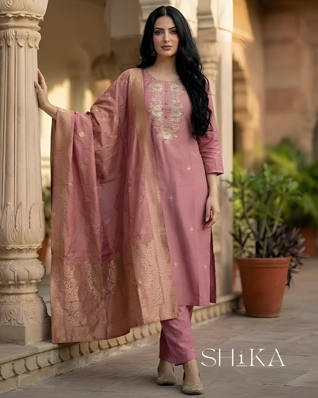Chanderi Bloom Kurti Set