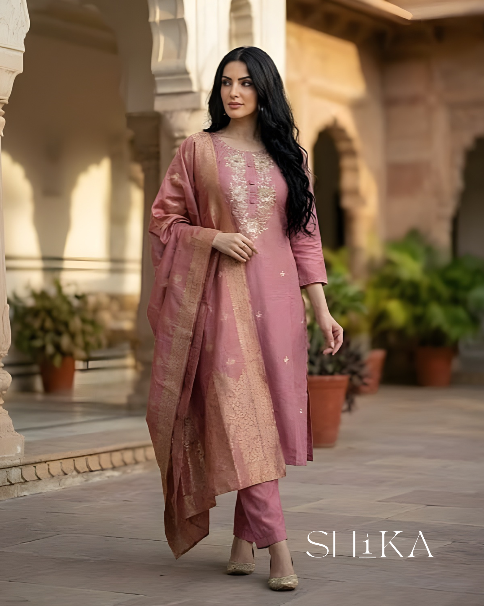Chanderi Bloom Kurti Set