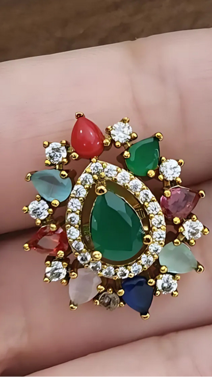 Navratna Stud Earrings