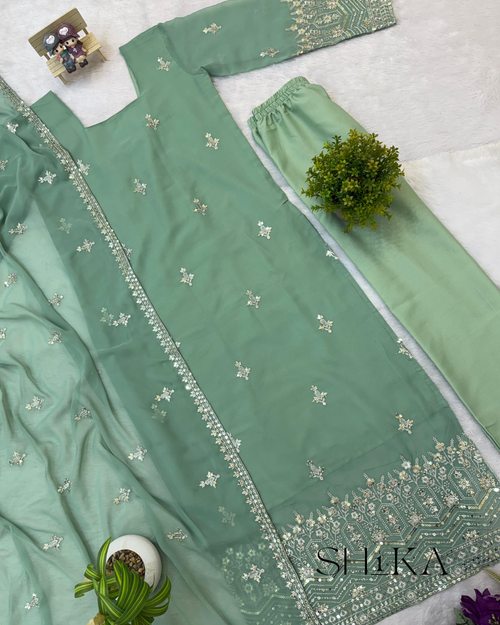 Crystal Lotus Kurti Set
