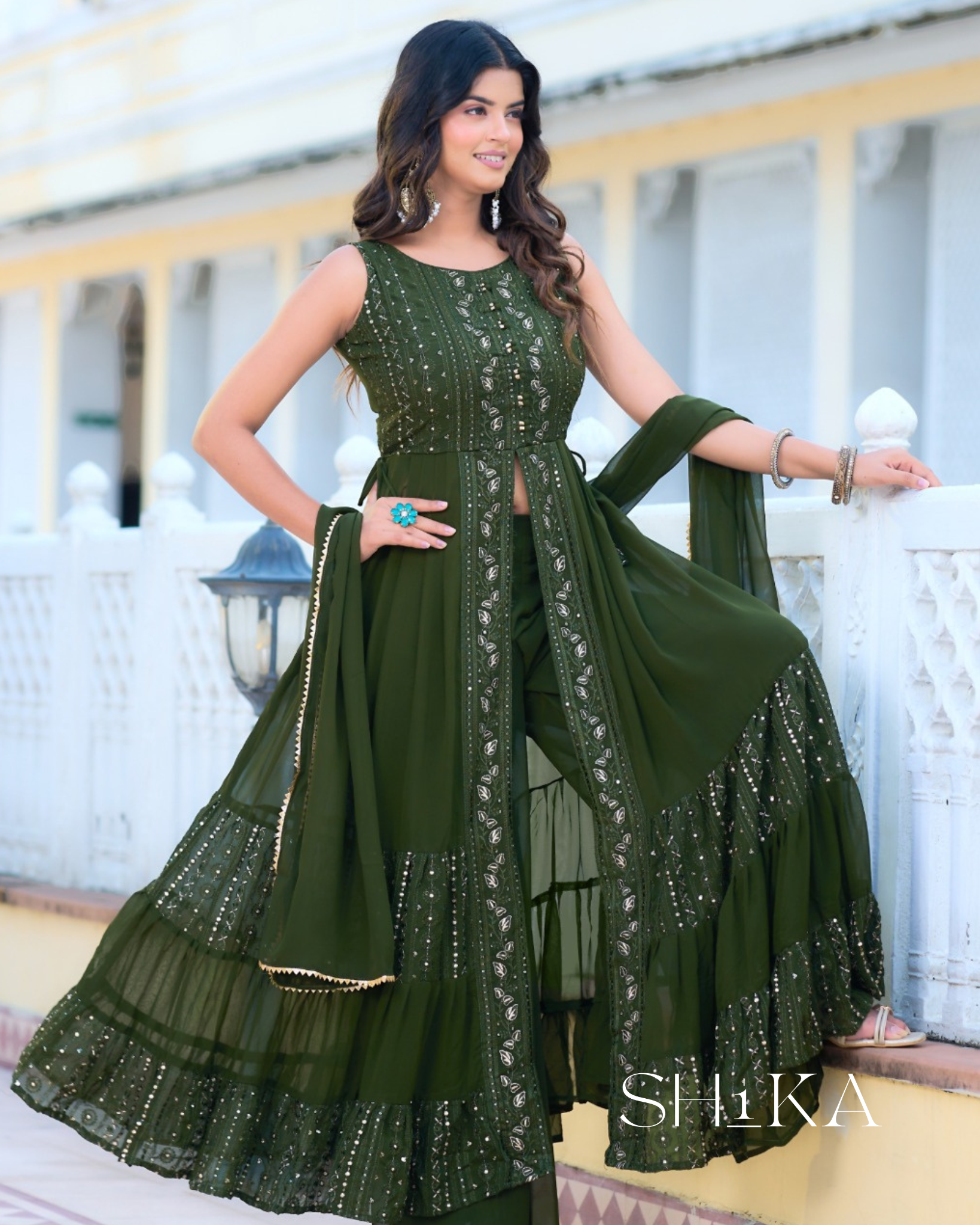Emerald Jewel Anarkali