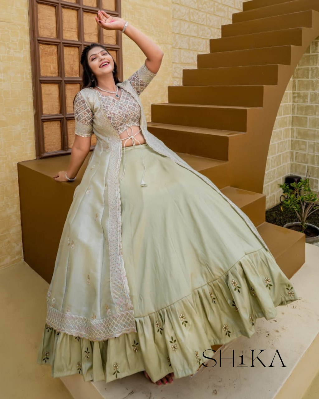 Frozen Orchid Lehenga