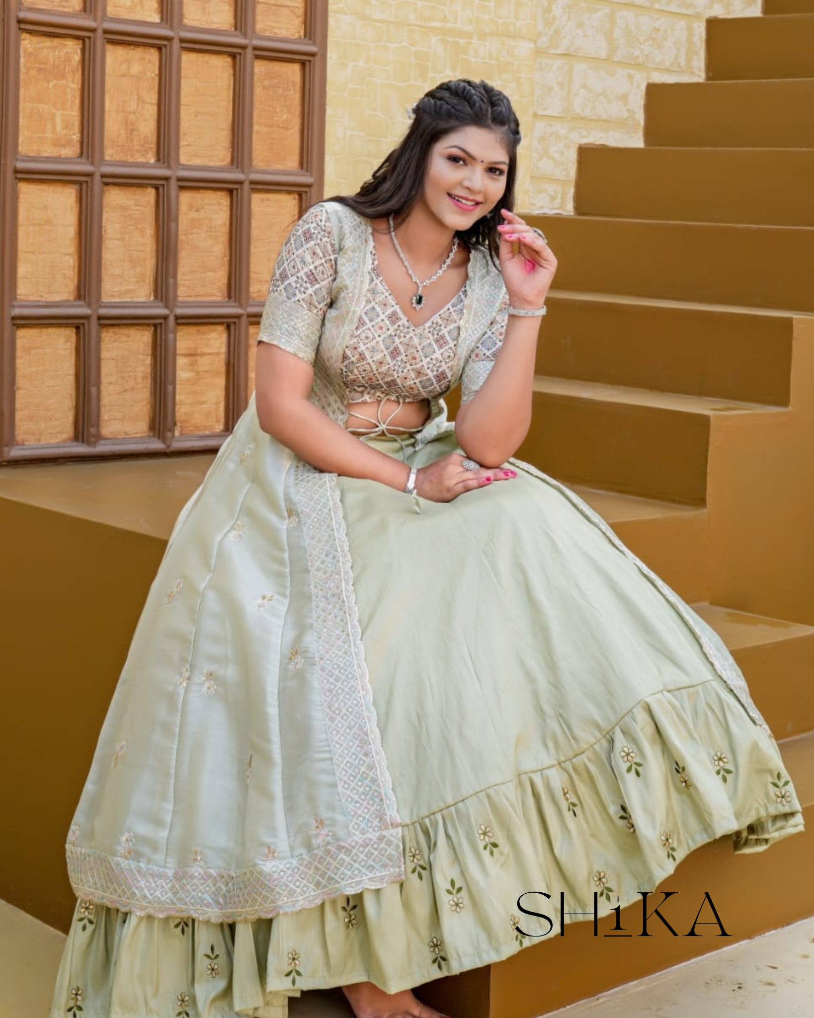 Frozen Orchid Lehenga