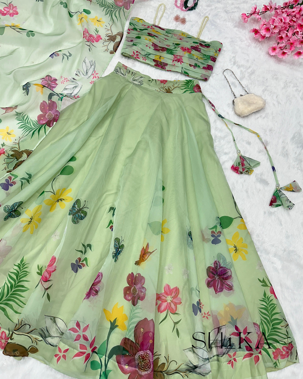 Lichen Floral Lehenga