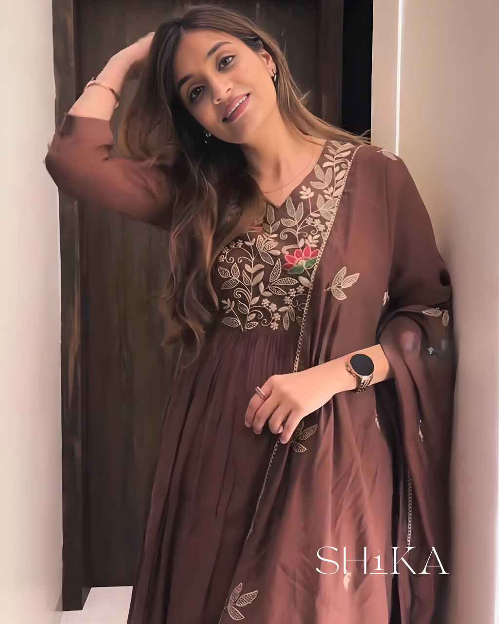 Mocha Luxe Anarkali