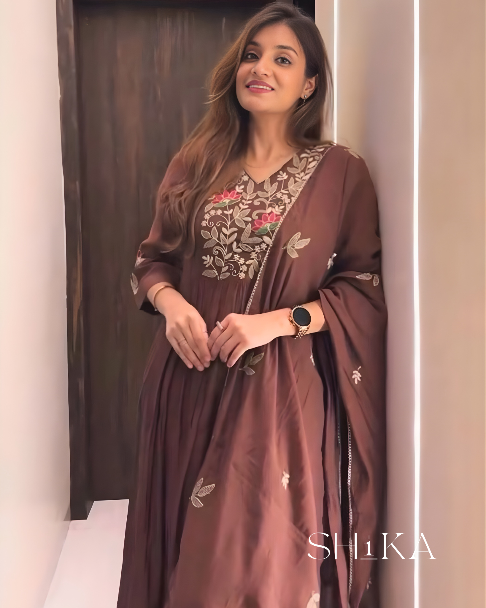 Mocha Luxe Anarkali