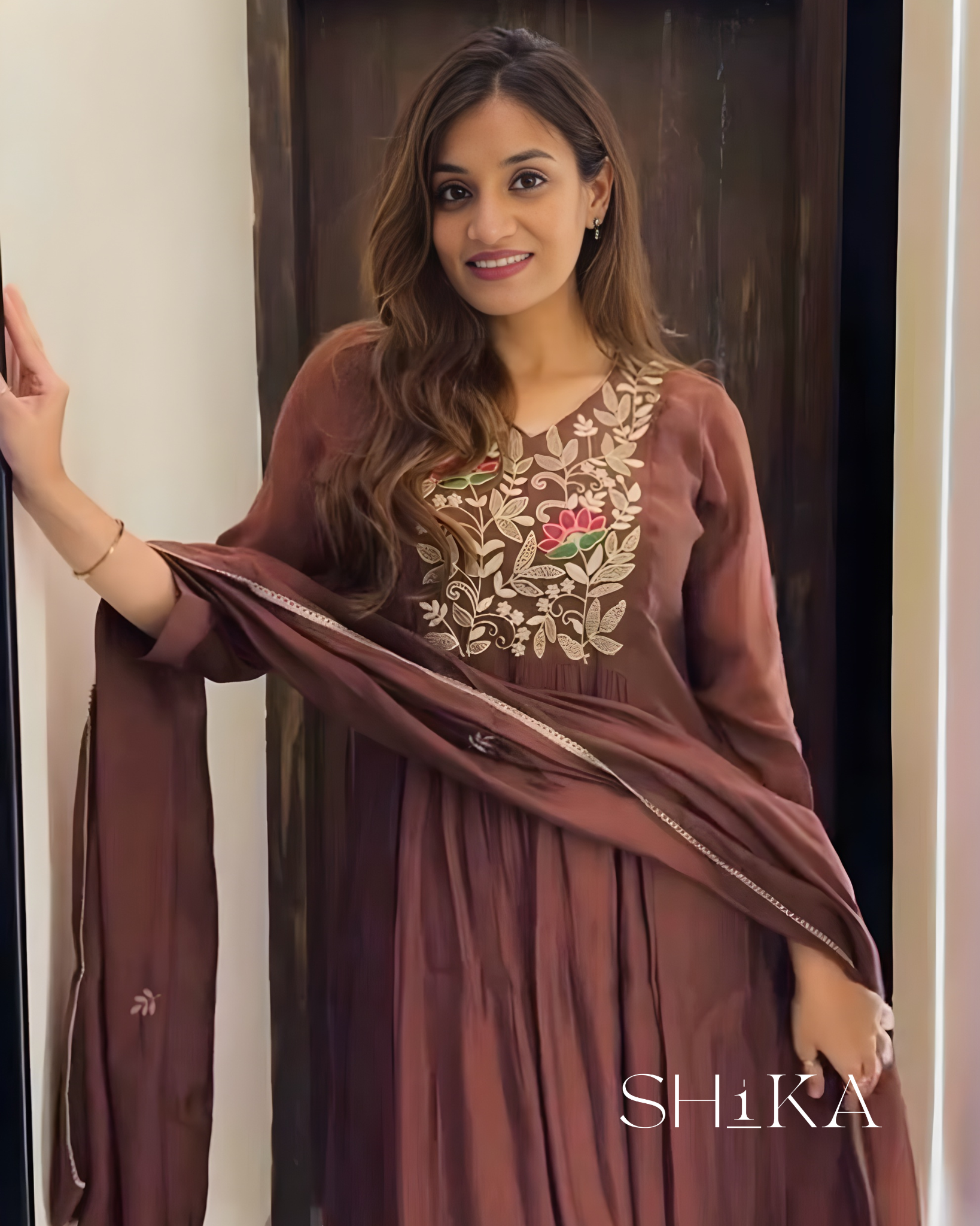 Mocha Luxe Anarkali
