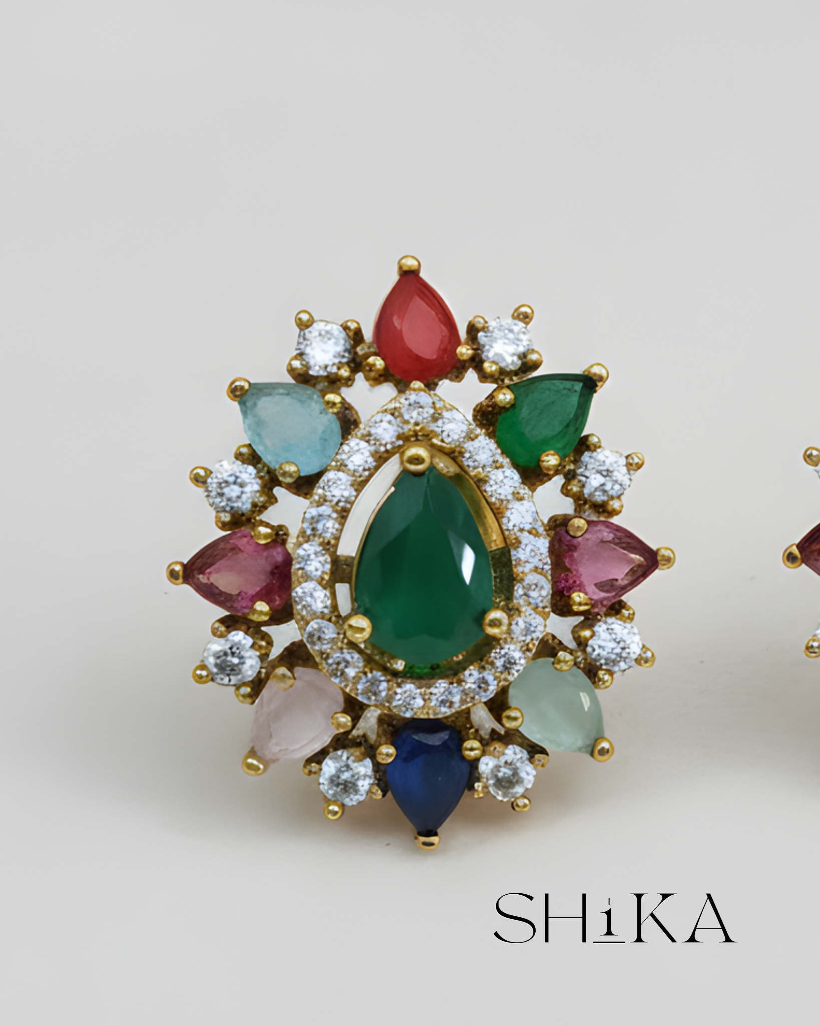 Navratna Stud Earrings