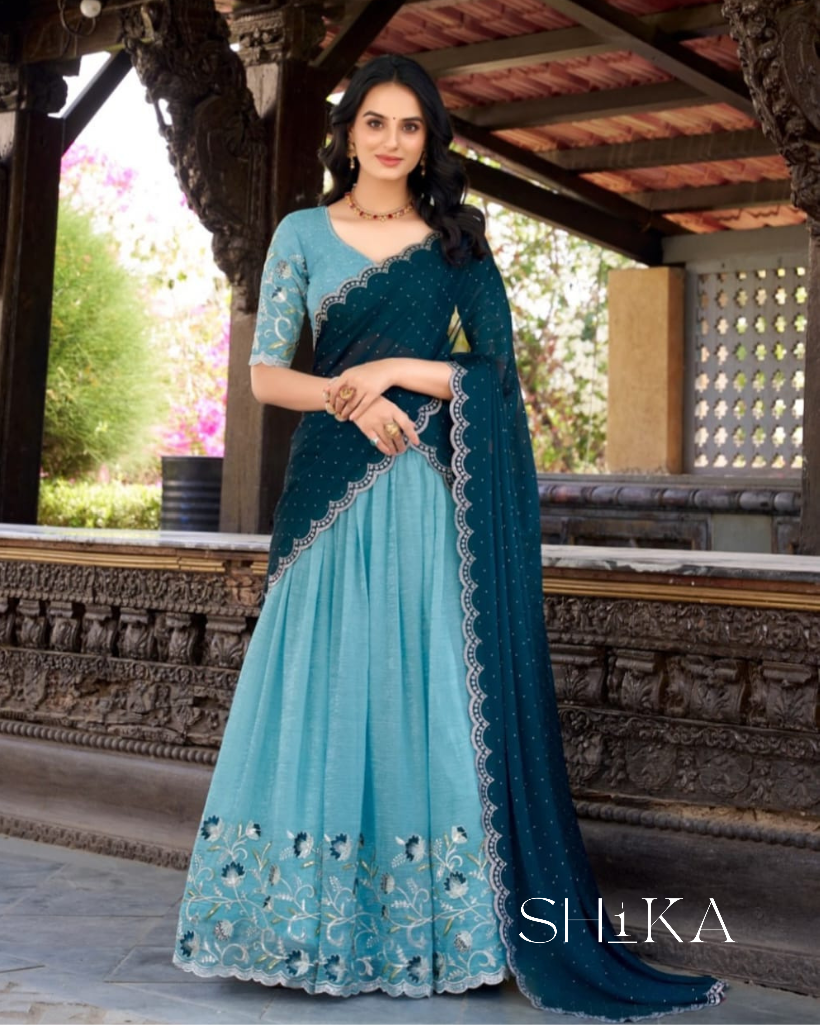 Serenity Blue Lehenga