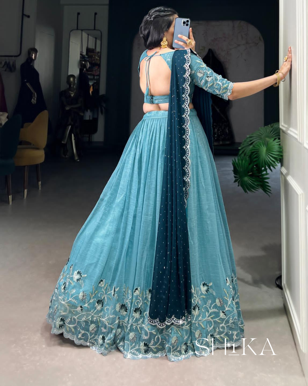 Serenity Blue Lehenga