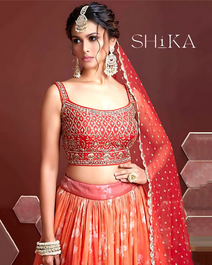 Coral Luxe Lehenga