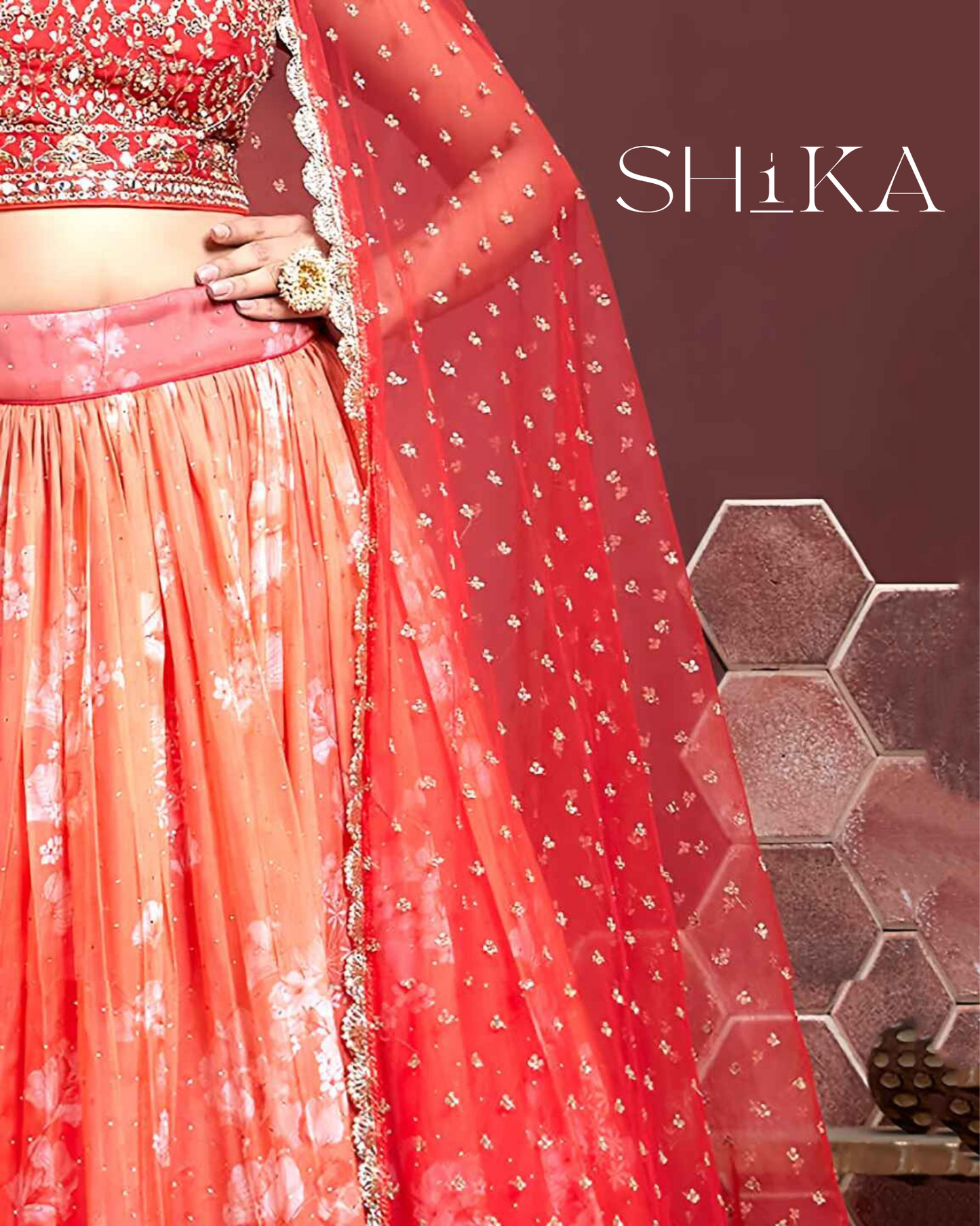 Coral Luxe Lehenga