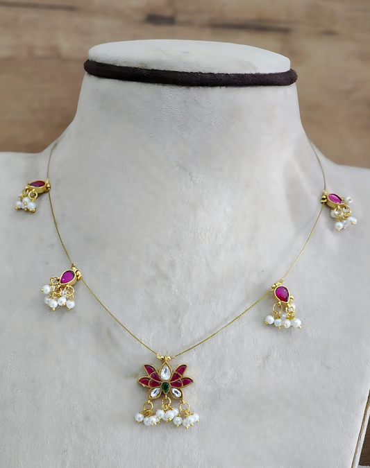Kamala Kundan Invisible Necklace