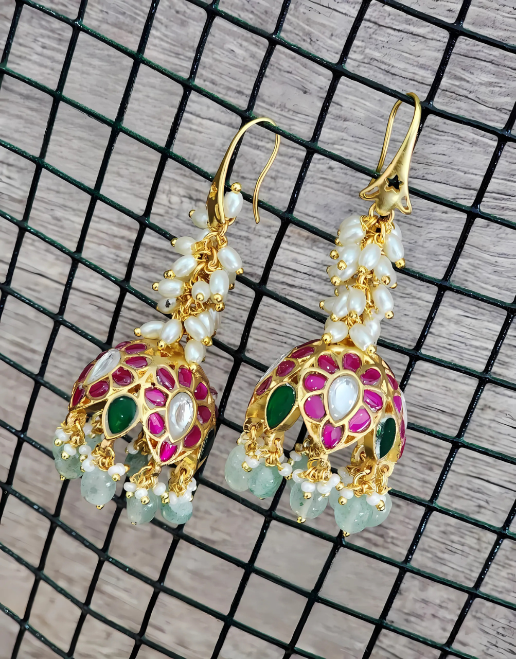 Jadau Jumkas Earrings