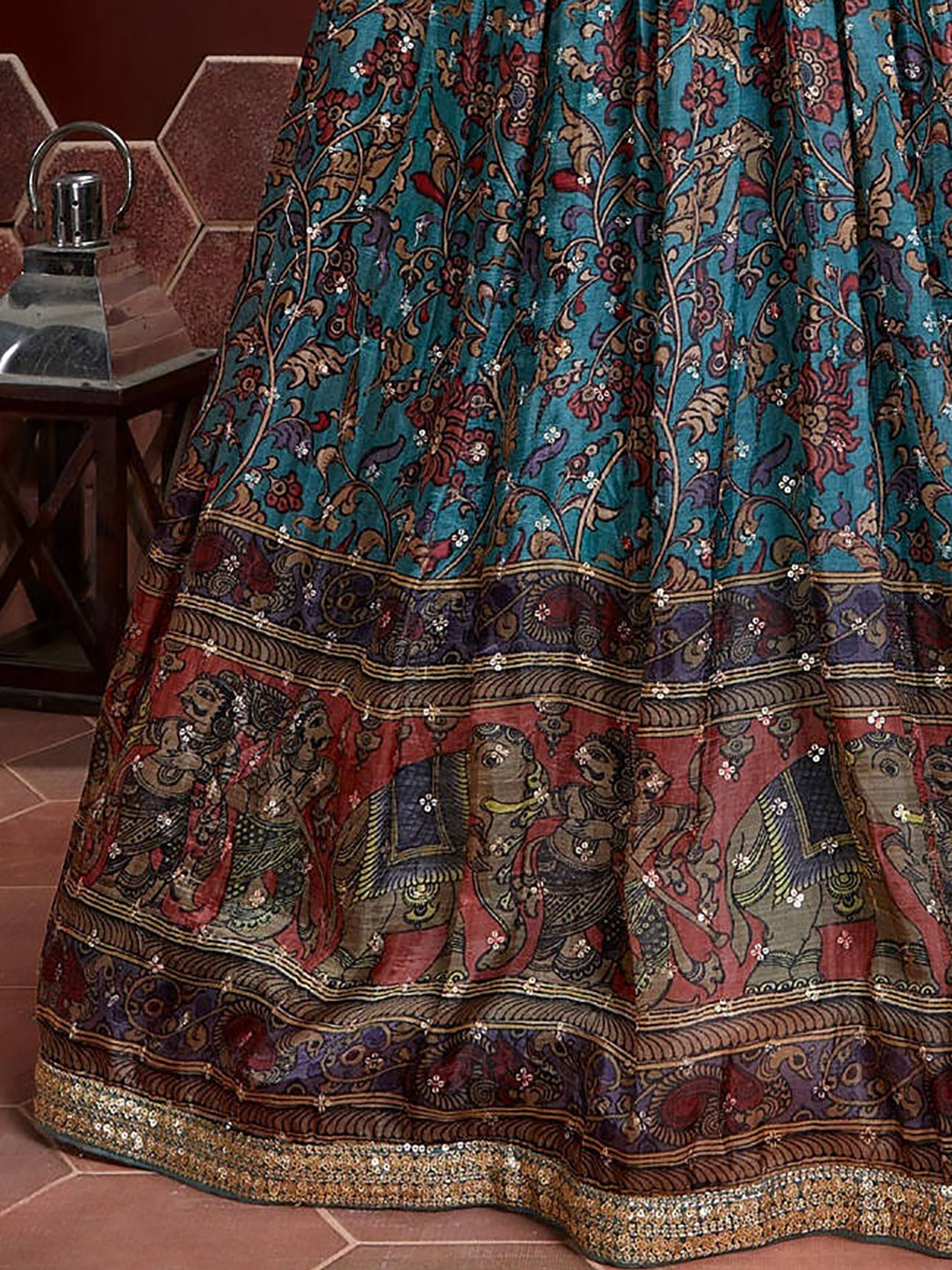 Aqua Blossom Lehenga