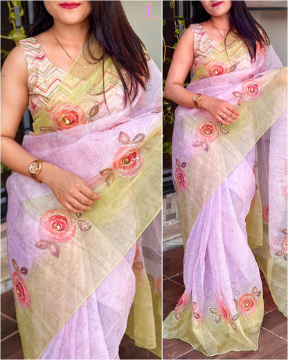 Pastel Saree & Blouse Set