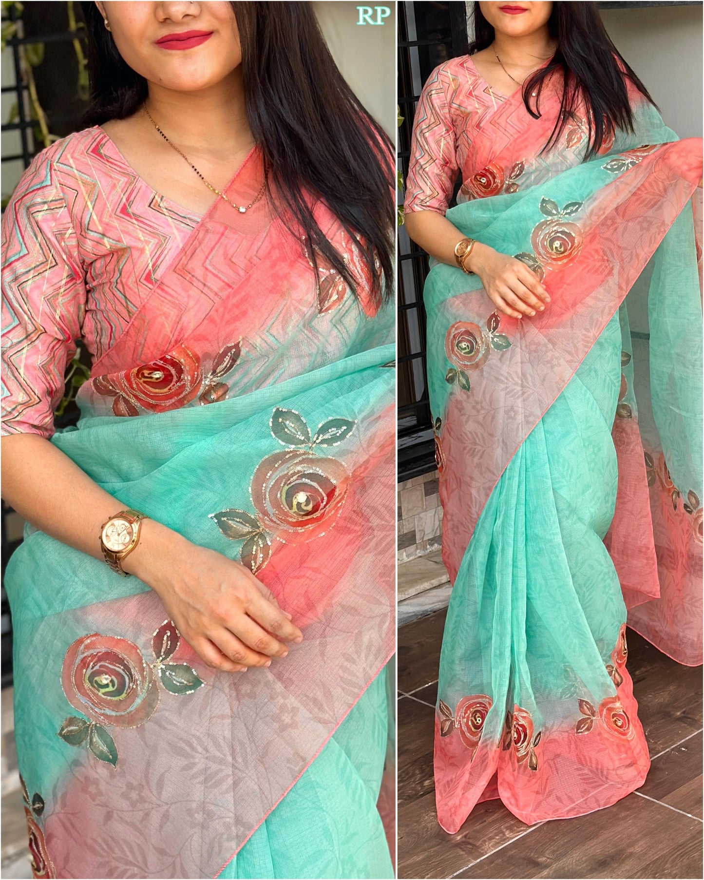 Pastel Saree & Blouse Set