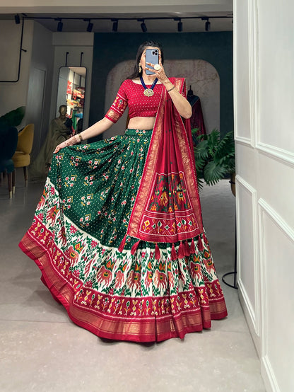 Ikkat Lehenga