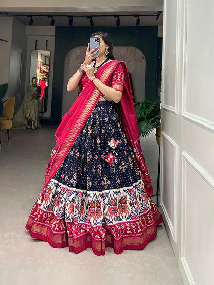 Ikkat Lehenga