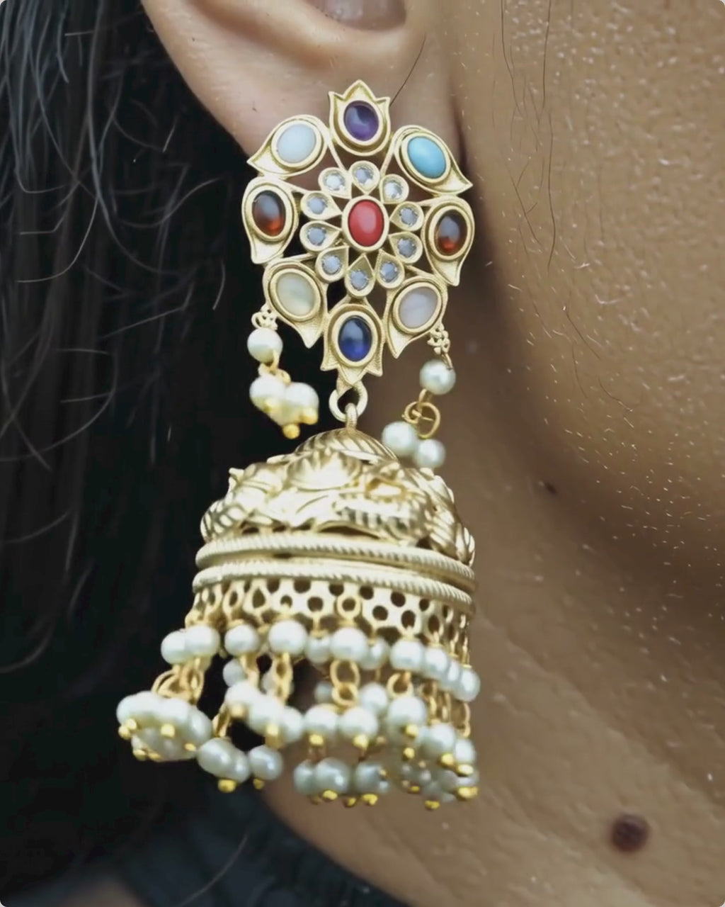 Navratna Buttas Earrings