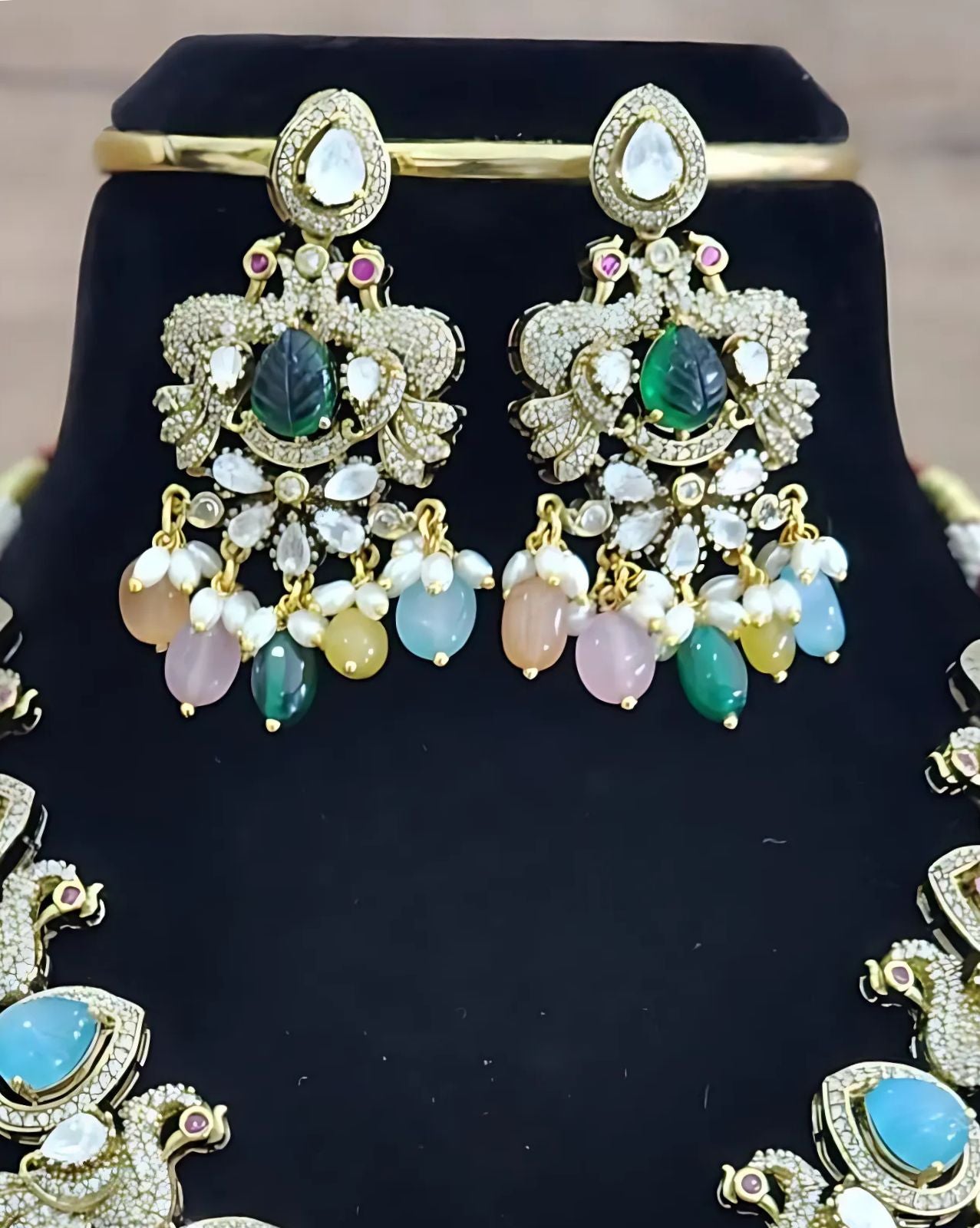 Victorian Peacock Necklace Set